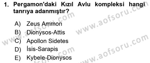 Anadolu Arkeolojisi Dersi 2023 - 2024 Yılı Yaz Okulu Sınav Soruları 1. Soru
