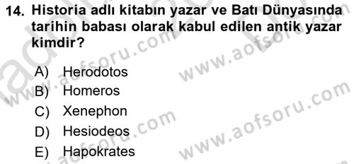 Anadolu Arkeolojisi Dersi 2024 - 2025 Yılı (Final) Dönem Sonu Sınav Soruları 14. Soru
