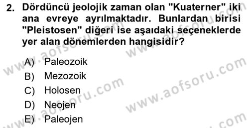 Anadolu Arkeolojisi Dersi 2025 - 2026 Yılı (Vize) Ara Sınav Soruları 2. Soru