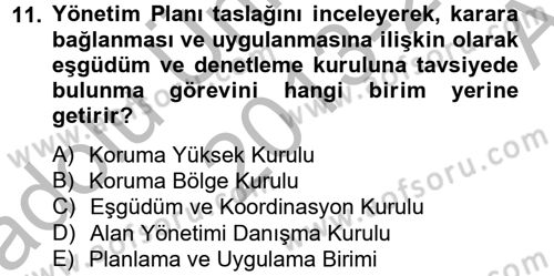 Arkeolojik Alan Yönetimi Dersi 2013 - 2014 Yılı (Vize) Ara Sınav Soruları 11. Soru