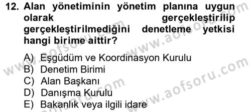 Arkeolojik Alan Yönetimi Dersi 2013 - 2014 Yılı (Vize) Ara Sınav Soruları 12. Soru