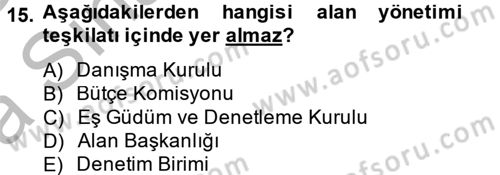 Arkeolojik Alan Yönetimi Dersi 2013 - 2014 Yılı (Vize) Ara Sınav Soruları 15. Soru