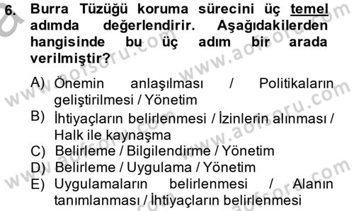 Arkeolojik Alan Yönetimi Dersi 2013 - 2014 Yılı (Vize) Ara Sınav Soruları 6. Soru