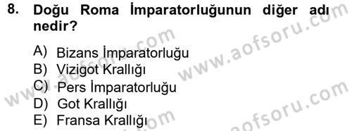 Arkeolojik Alan Yönetimi Dersi 2014 - 2015 Yılı (Vize) Ara Sınav Soruları 8. Soru