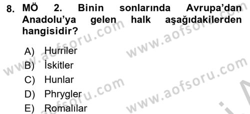 Arkeolojik Alan Yönetimi Dersi 2016 - 2017 Yılı (Vize) Ara Sınav Soruları 8. Soru