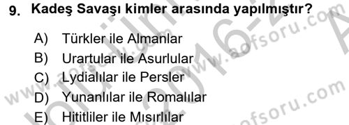Arkeolojik Alan Yönetimi Dersi 2016 - 2017 Yılı (Vize) Ara Sınav Soruları 9. Soru