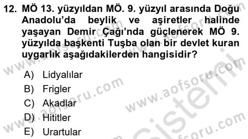 Arkeolojik Alan Yönetimi Dersi 2023 - 2024 Yılı (Vize) Ara Sınav Soruları 12. Soru