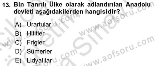Arkeolojik Alan Yönetimi Dersi 2023 - 2024 Yılı (Vize) Ara Sınav Soruları 13. Soru