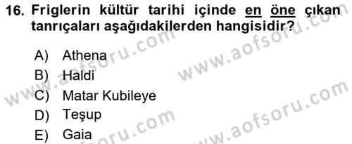 Arkeolojik Alan Yönetimi Dersi 2023 - 2024 Yılı (Vize) Ara Sınav Soruları 16. Soru