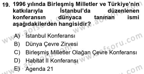 Arkeolojik Alan Yönetimi Dersi 2023 - 2024 Yılı (Vize) Ara Sınav Soruları 19. Soru