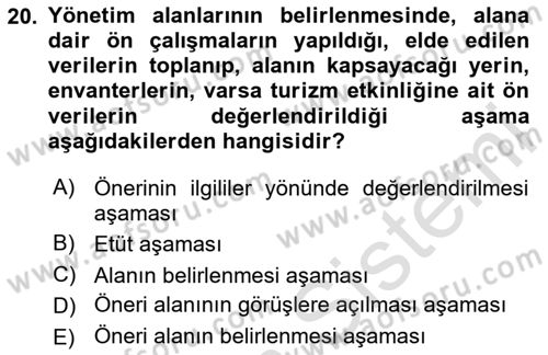 Arkeolojik Alan Yönetimi Dersi 2023 - 2024 Yılı (Vize) Ara Sınav Soruları 20. Soru