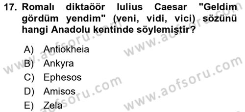 Arkeolojik Alan Yönetimi Dersi 2024 - 2025 Yılı (Vize) Ara Sınav Soruları 17. Soru