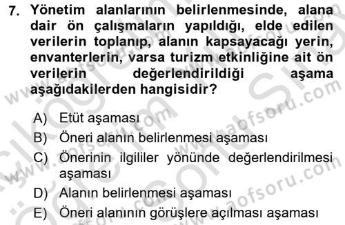 Arkeolojik Alan Yönetimi Dersi 2024 - 2025 Yılı (Final) Dönem Sonu Sınav Soruları 7. Soru