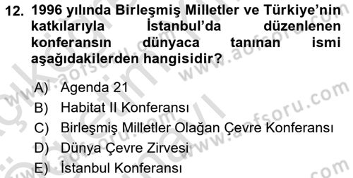 Arkeolojik Alan Yönetimi Dersi 2024 - 2025 Yılı Yaz Okulu Sınav Soruları 12. Soru