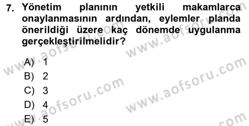 Arkeolojik Alan Yönetimi Dersi 2024 - 2025 Yılı Yaz Okulu Sınav Soruları 7. Soru