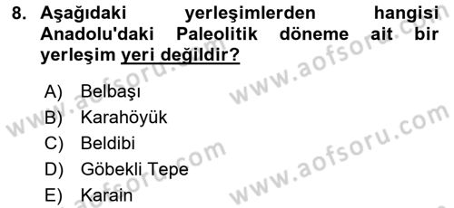 Arkeolojik Alan Yönetimi Dersi 2025 - 2026 Yılı (Vize) Ara Sınav Soruları 8. Soru