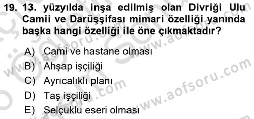 Arkeolojik Alan Yönetimi Dersi 2025 - 2026 Yılı (Final) Dönem Sonu Sınav Soruları 19. Soru