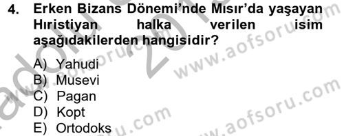 Ortaçağdan Günümüze Anadolu Uygarlıkları Dersi 2013 - 2014 Yılı (Vize) Ara Sınav Soruları 4. Soru