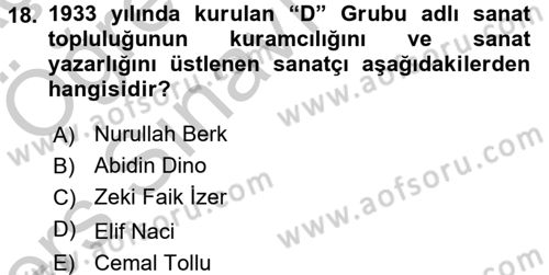 Ortaçağdan Günümüze Anadolu Uygarlıkları Dersi 2016 - 2017 Yılı 3 Ders Sınav Soruları 18. Soru