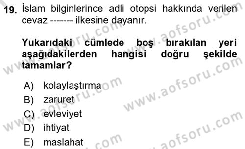 Ortaçağdan Günümüze Anadolu Uygarlıkları Dersi 2021 - 2022 Yılı (Vize) Ara Sınav Soruları 19. Soru