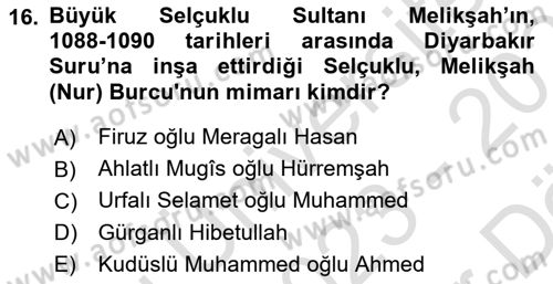 Ortaçağdan Günümüze Anadolu Uygarlıkları Dersi 2023 - 2024 Yılı (Vize) Ara Sınav Soruları 16. Soru