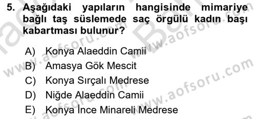 Ortaçağdan Günümüze Anadolu Uygarlıkları Dersi 2023 - 2024 Yılı (Vize) Ara Sınav Soruları 5. Soru