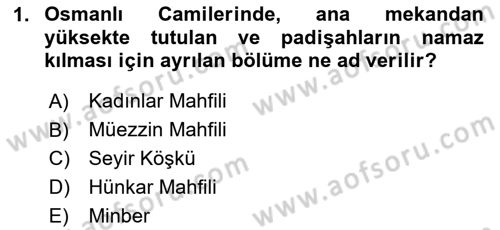 Ortaçağdan Günümüze Anadolu Uygarlıkları Dersi 2023 - 2024 Yılı (Final) Dönem Sonu Sınav Soruları 1. Soru