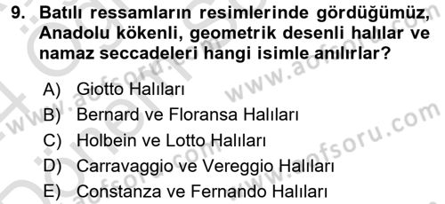 Ortaçağdan Günümüze Anadolu Uygarlıkları Dersi 2023 - 2024 Yılı (Final) Dönem Sonu Sınav Soruları 9. Soru