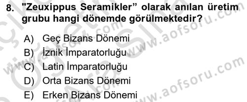 Ortaçağdan Günümüze Anadolu Uygarlıkları Dersi 2024 - 2025 Yılı (Vize) Ara Sınav Soruları 8. Soru