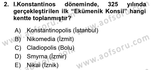 Ortaçağdan Günümüze Anadolu Uygarlıkları Dersi 2024 - 2025 Yılı (Final) Dönem Sonu Sınav Soruları 2. Soru