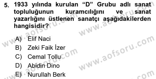 Ortaçağdan Günümüze Anadolu Uygarlıkları Dersi 2024 - 2025 Yılı Yaz Okulu Sınav Soruları 5. Soru