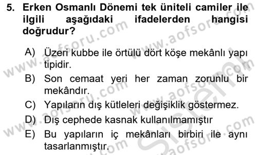 Ortaçağdan Günümüze Anadolu Uygarlıkları Dersi 2025 - 2026 Yılı (Final) Dönem Sonu Sınav Soruları 5. Soru