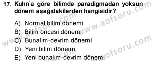 Sosyal Bilimlerde Araştırma Yöntemleri Dersi Ara Sınavı Deneme Sınav Soruları 17. Soru