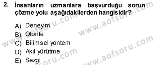 Sosyal Bilimlerde Araştırma Yöntemleri Dersi 2013 - 2014 Yılı (Vize) Ara Sınav Soruları 2. Soru