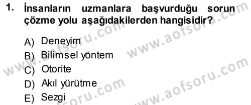 Sosyal Bilimlerde Araştırma Yöntemleri Dersi 2013 - 2014 Yılı Tek Ders Sınav Soruları 1. Soru