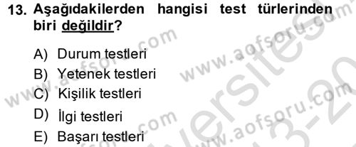 Sosyal Bilimlerde Araştırma Yöntemleri Dersi 2013 - 2014 Yılı Tek Ders Sınav Soruları 13. Soru