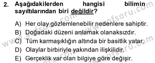 Sosyal Bilimlerde Araştırma Yöntemleri Dersi Ara Sınavı Deneme Sınav Soruları 2. Soru