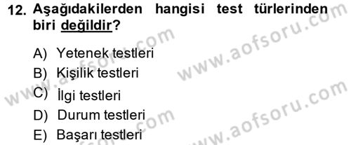 Sosyal Bilimlerde Araştırma Yöntemleri Dersi 2014 - 2015 Yılı Tek Ders Sınavı 12. Soru