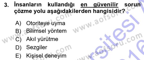 Sosyal Bilimlerde Araştırma Yöntemleri Dersi 2015 - 2016 Yılı (Vize) Ara Sınav Soruları 3. Soru