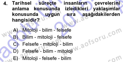 Sosyal Bilimlerde Araştırma Yöntemleri Dersi Ara Sınavı Deneme Sınav Soruları 4. Soru