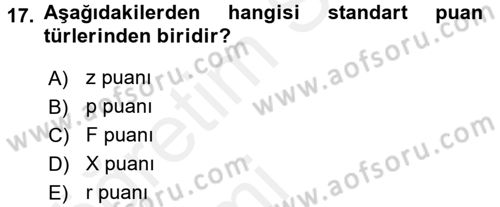 Sosyal Bilimlerde Araştırma Yöntemleri Dersi 2015 - 2016 Yılı Tek Ders Sınav Soruları 17. Soru