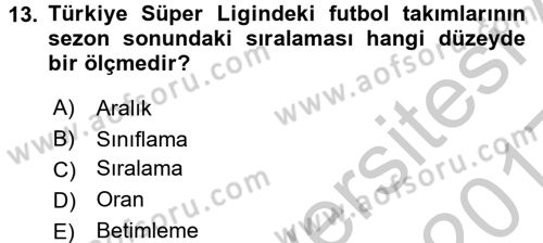 Sosyal Bilimlerde Araştırma Yöntemleri Dersi 2016 - 2017 Yılı 3 Ders Sınav Soruları 13. Soru