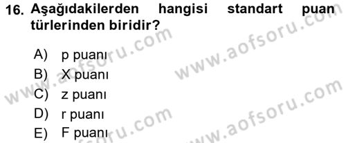 Sosyal Bilimlerde Araştırma Yöntemleri Dersi 2017 - 2018 Yılı 3 Ders Sınav Soruları 16. Soru