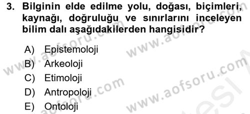 Sosyal Bilimlerde Araştırma Yöntemleri Dersi 2017 - 2018 Yılı 3 Ders Sınav Soruları 3. Soru