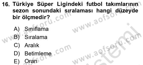 Sosyal Bilimlerde Araştırma Yöntemleri Dersi 2018 - 2019 Yılı 3 Ders Sınav Soruları 16. Soru