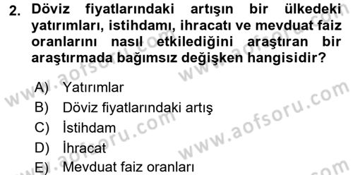 Sosyal Bilimlerde Araştırma Yöntemleri Dersi 2018 - 2019 Yılı (Vize) Ara Sınav Soruları 2. Soru