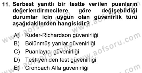 Sosyal Bilimlerde Araştırma Yöntemleri Dersi 2019 - 2020 Yılı (Final) Dönem Sonu Sınav Soruları 11. Soru