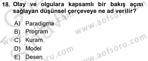 Sosyal Bilimlerde Araştırma Yöntemleri Dersi Ara Sınavı Deneme Sınav Soruları 18. Soru