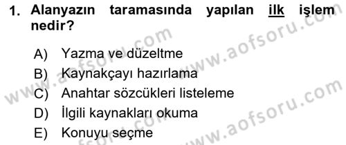 Sosyal Bilimlerde Araştırma Yöntemleri Dersi 2021 - 2022 Yılı (Final) Dönem Sonu Sınav Soruları 1. Soru