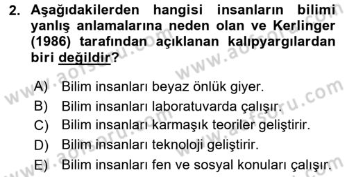 Sosyal Bilimlerde Araştırma Yöntemleri Dersi 2022 - 2023 Yılı (Vize) Ara Sınav Soruları 2. Soru